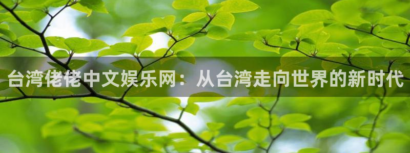 AB娱乐：台湾佬佬中文娱乐网：从台湾走向世界的新时代